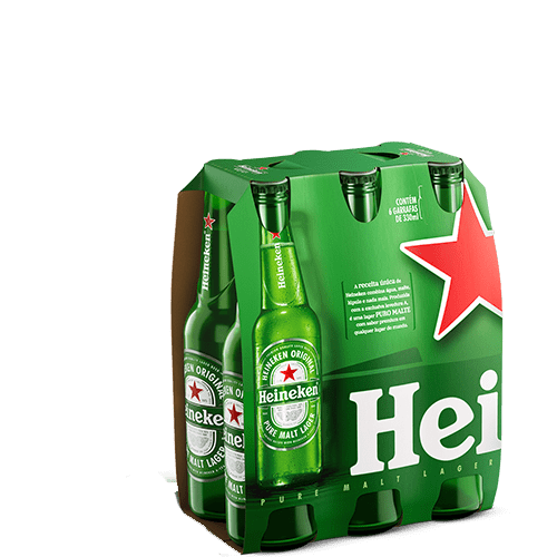 CERVEJA HEINEKEN 330ML LONG NECK PACK C 6UN - Gelado